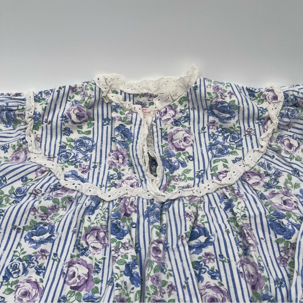 VTG Honors Intimates Womens Medium Flannel Pajamas Sleepshirt Nightgown Prairie - Picture 4 of 9